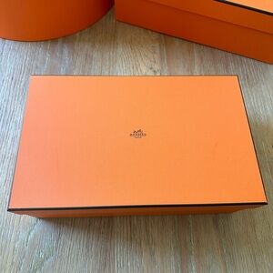 New authentic Hermes gift box, with ribbon and dust bag. 14” 8.5” 5”